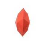 3D figura szív, piros - 3D papírmodell