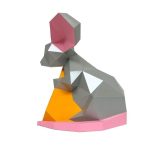 3D figura egér sajttal  - 3D papírmodell