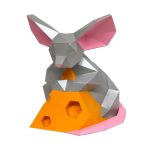 3D figura egér sajttal  - 3D papírmodell