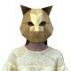 Macska maszk, arany - 3D papírmodell