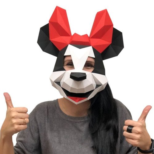 Maszk Mouse Minnie - 3D papírmodell