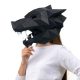 Farkas maszk, fekete - 3D papírmodell