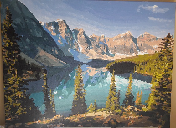     Szépséges hegyi tó - Számos kifestő keretre feszítve (50x65 cm)