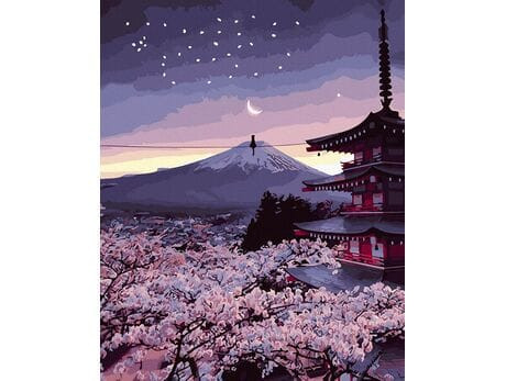 Tavaszi japán éjszakák - Számos kifestő keretre feszítve (40x50 cm)