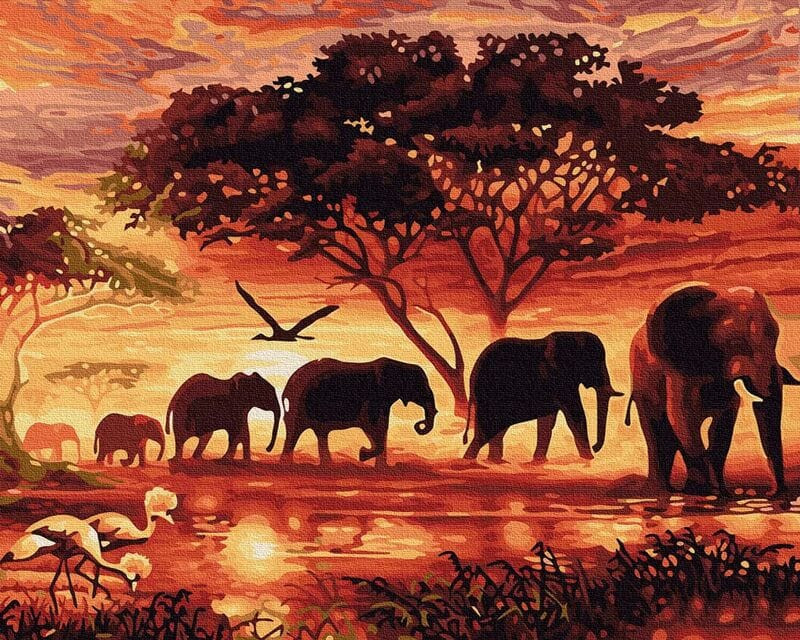 Afrika szelleme - Számos kifestő keretre feszítve (40x50 cm)